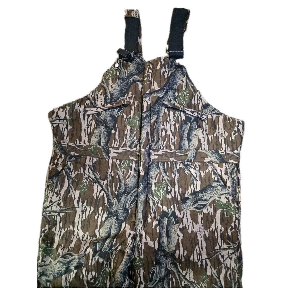 Vintage Mossy Oaks Overalls Mens XXL Brown Treestand Camo Bibs 0144 USA